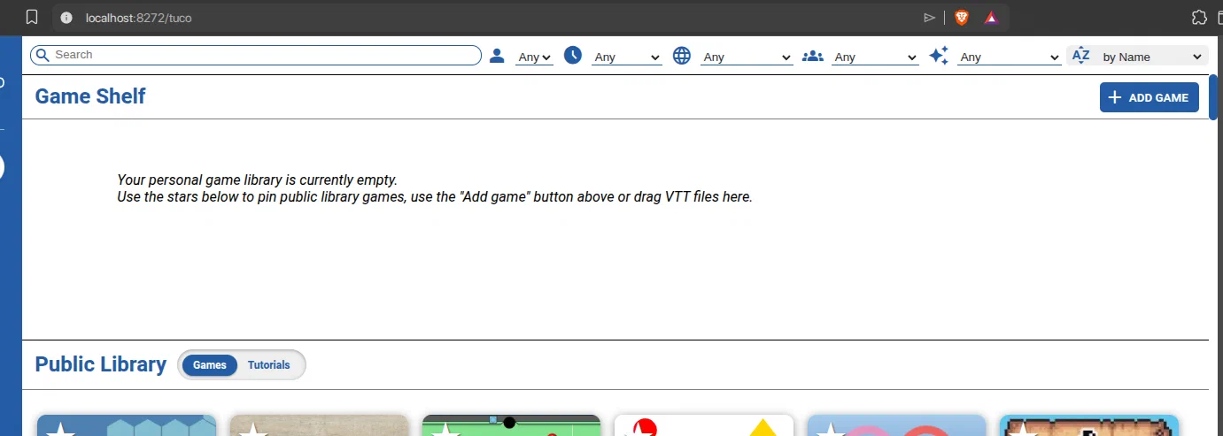 VirtualTableTop on local Docker