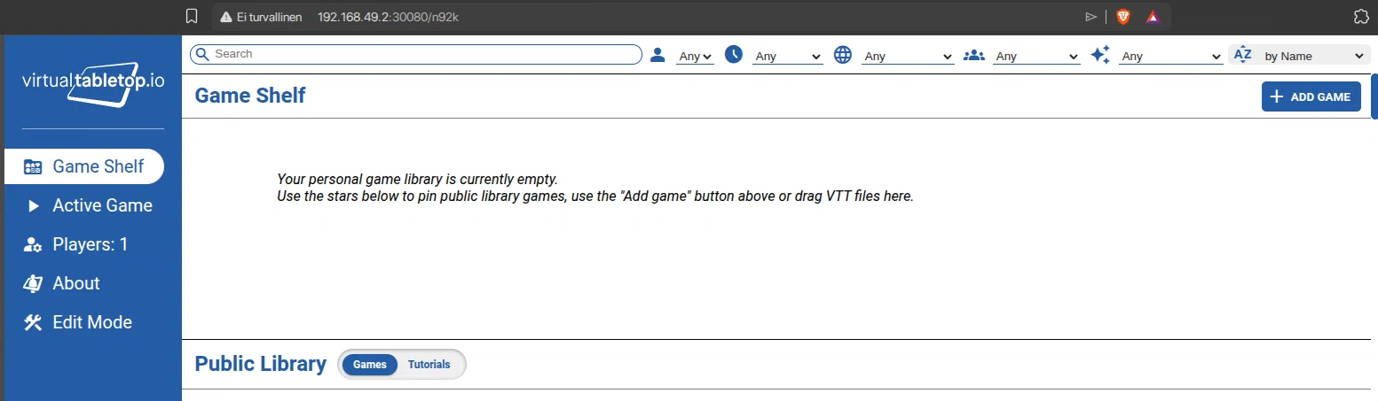 VirtualTableTop on Kubernetes