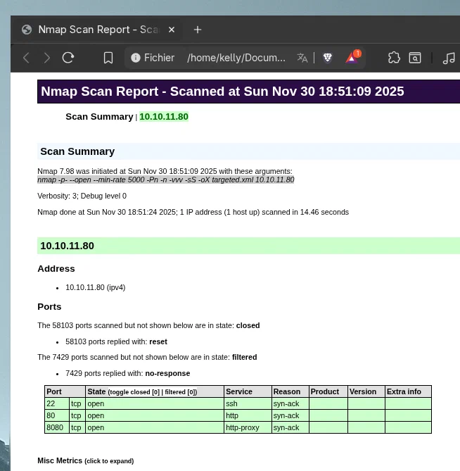 Image of the scan result