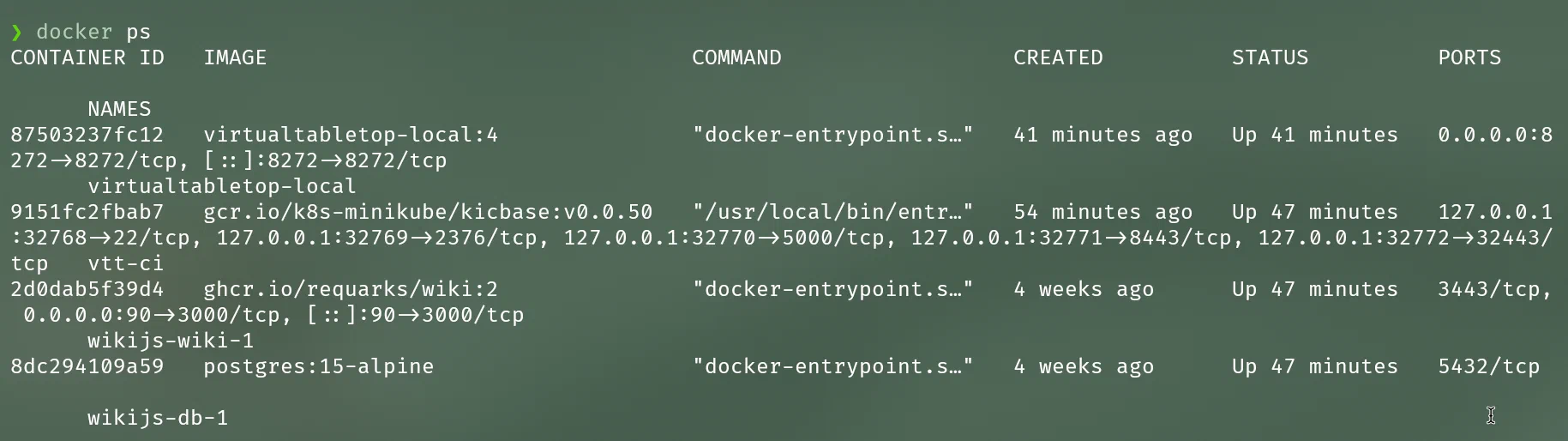 Docker ps